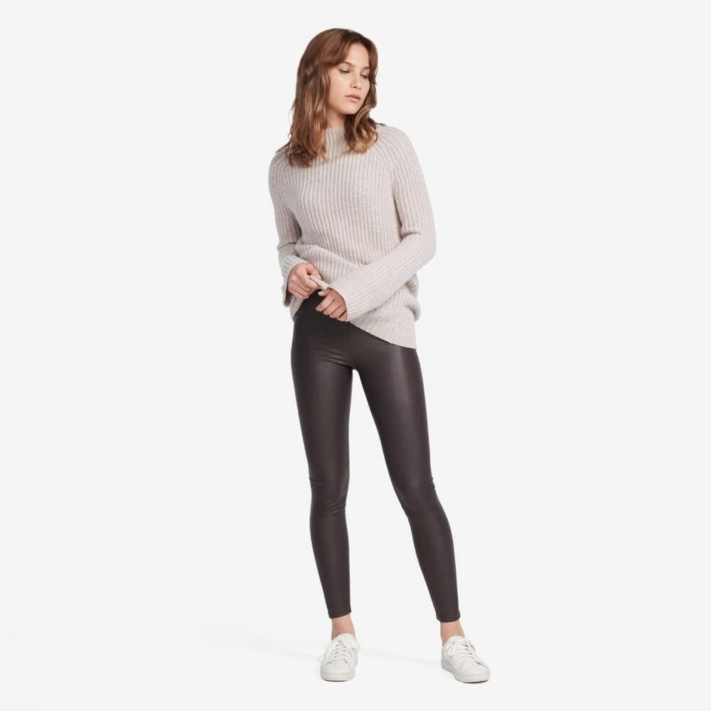 NWT The Reset - R Label Vegan Leather Legging Pants in Espresso/Charcoal Small